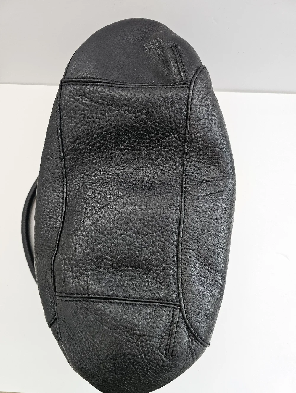 Cole Haan Black Pebbled Leather Village Satchel Bag - Silver Hardware